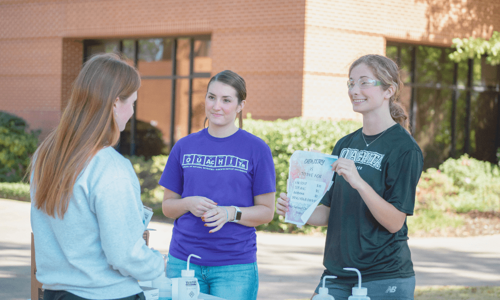 students at table