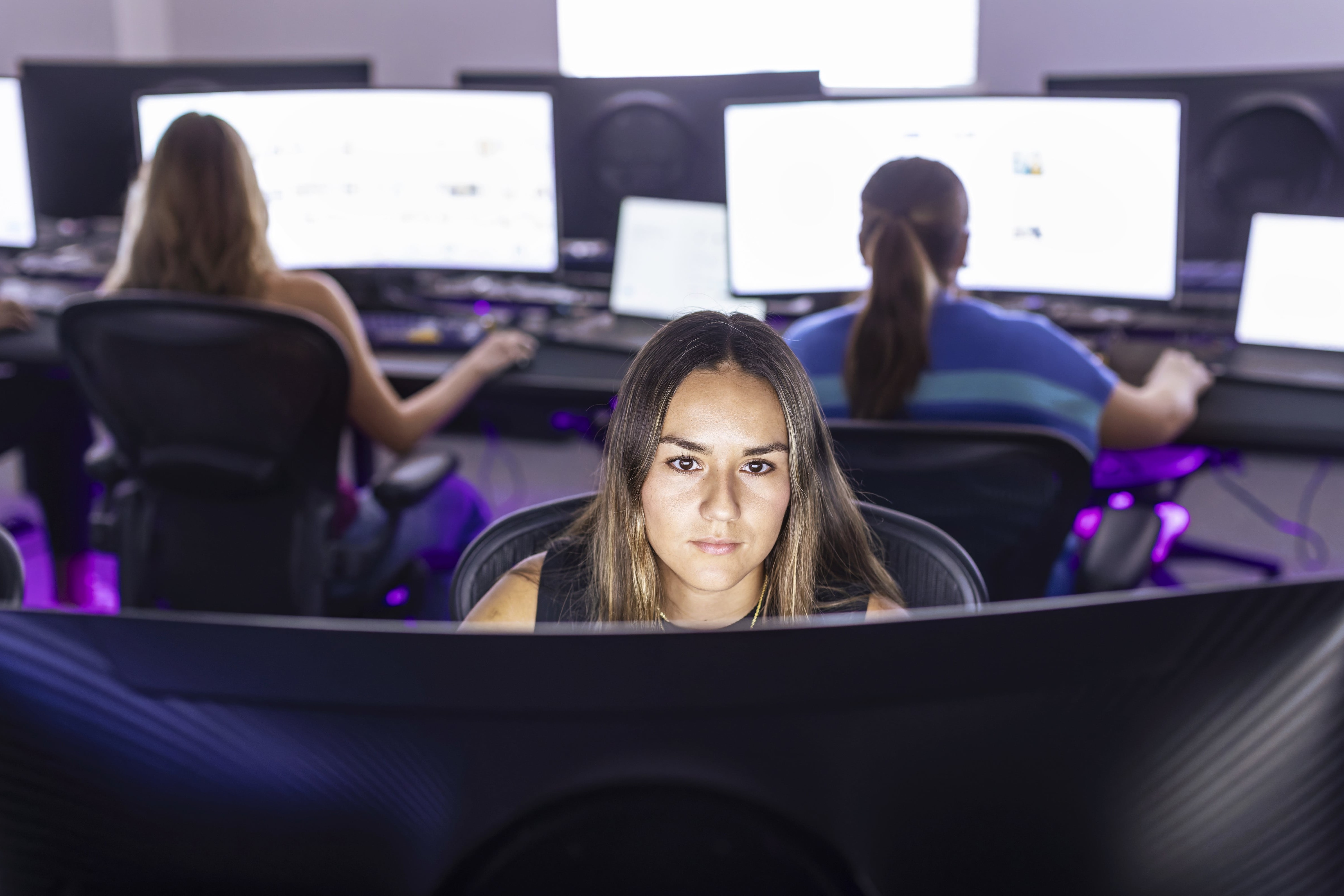 student on computer