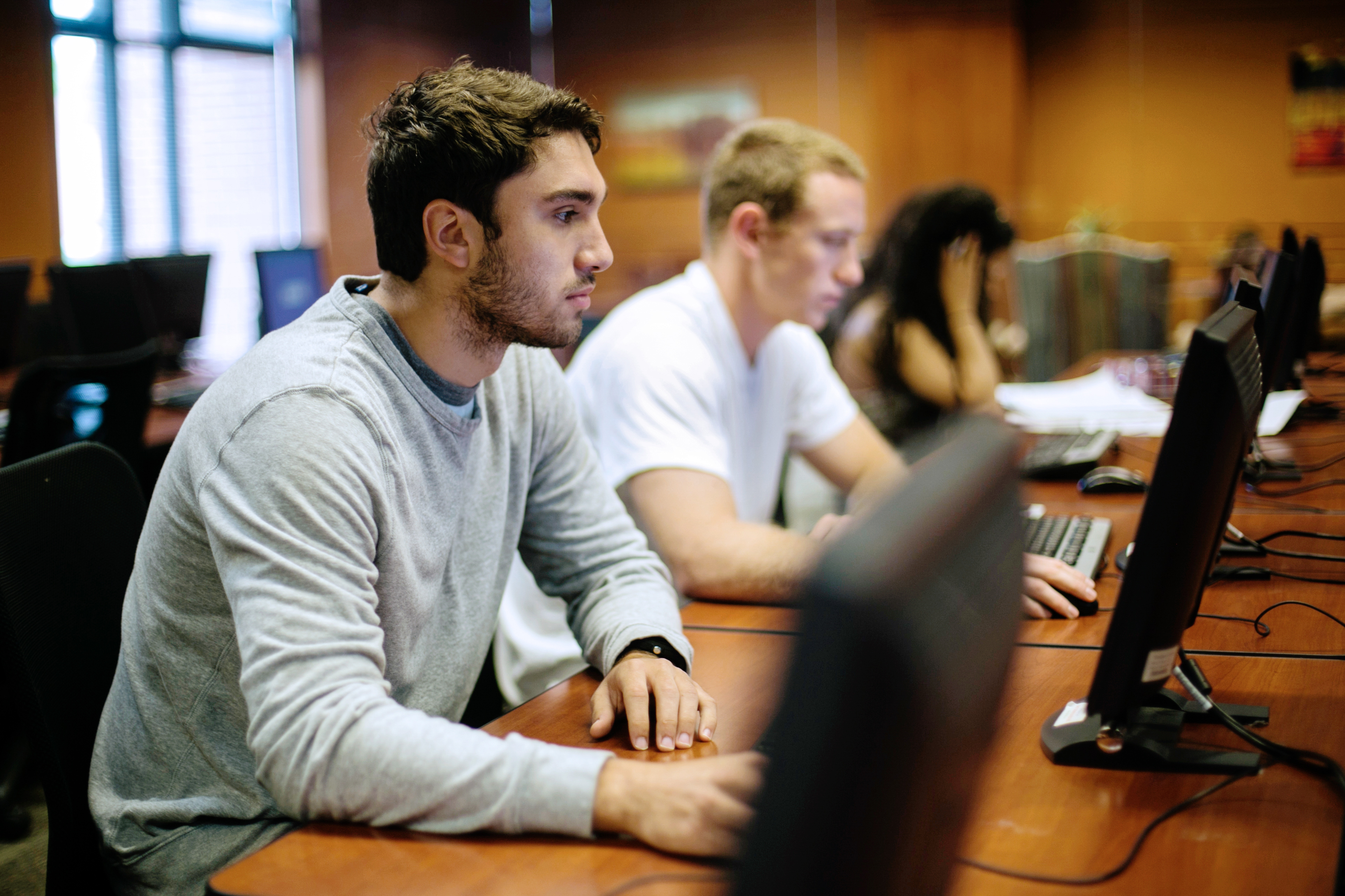 MBA student in computor lab